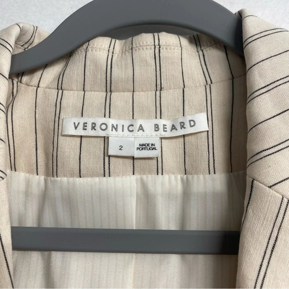 SET Veronica Beard SUIT Armada Blazer Jacket Dexter Trouser Pants Ecru Stripe 2 - Picture 6 of 12